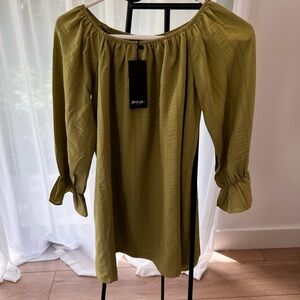 Nasty Gal Lime Green Textured Dress